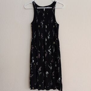 Reitmans Floral Black Sleeveless Tank Dress - Size M